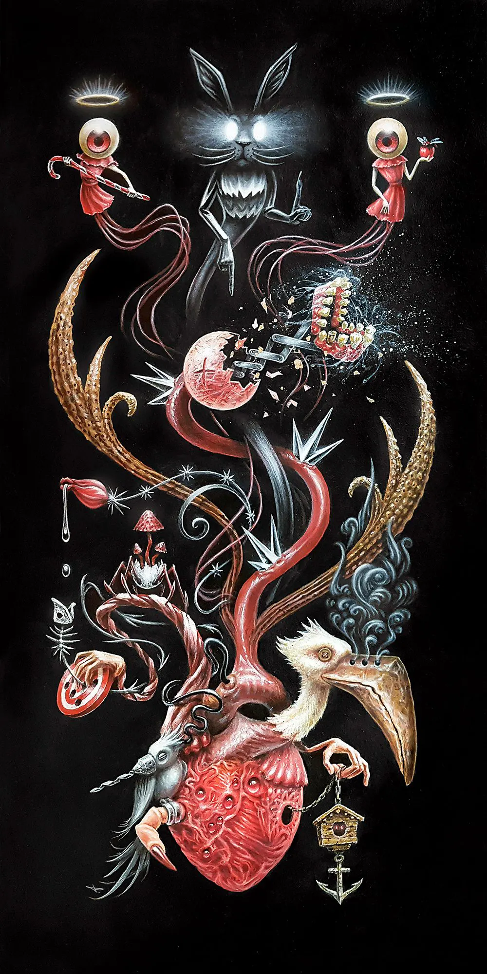 Peinture acrylique sur panneau MDF - 40 cm x 81 cm