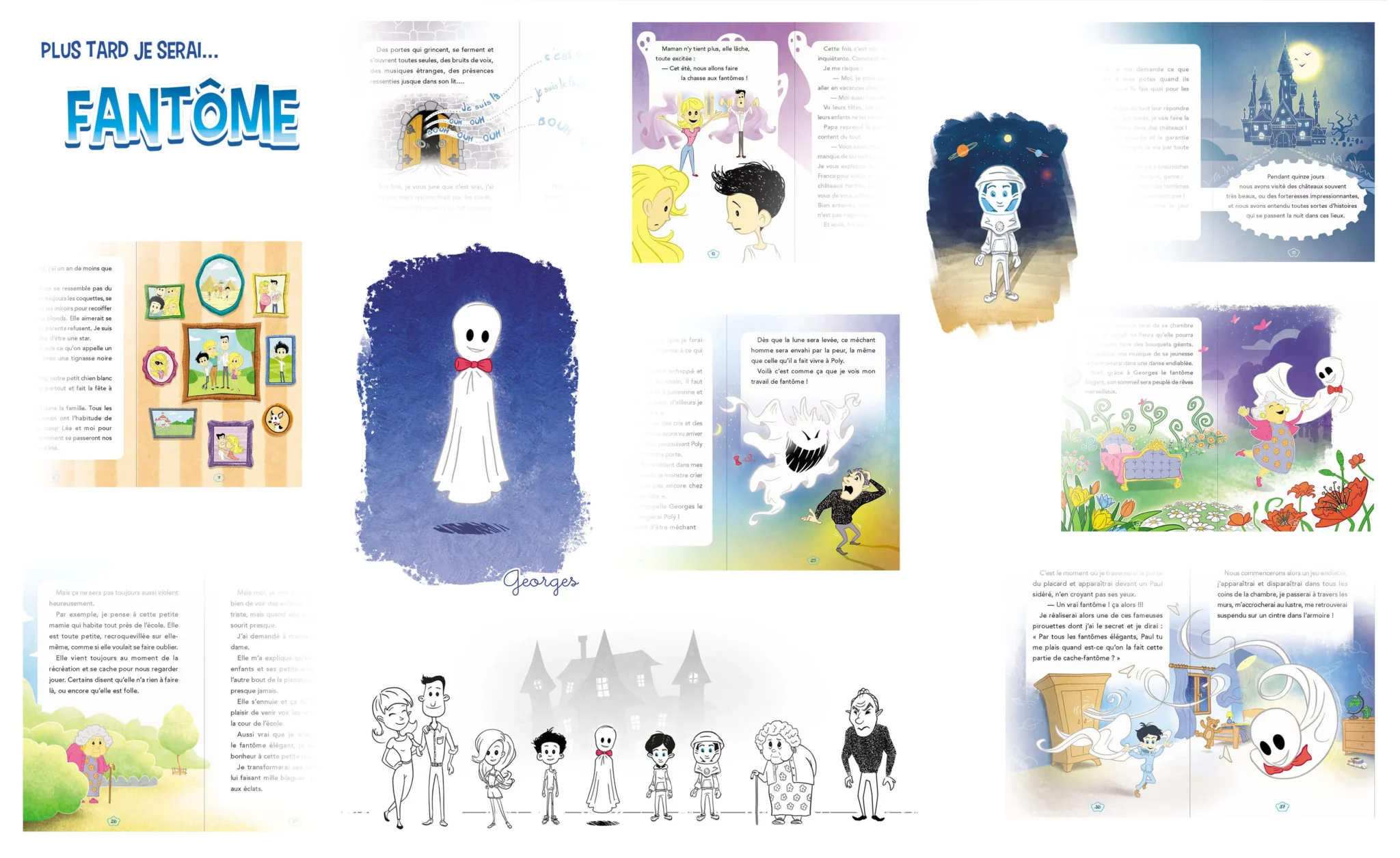 Réalisation des Illustrations et de la maquette du roman jeunesse "Plus tard je serai... Fantôme", texte de Marie-Andrée Verger