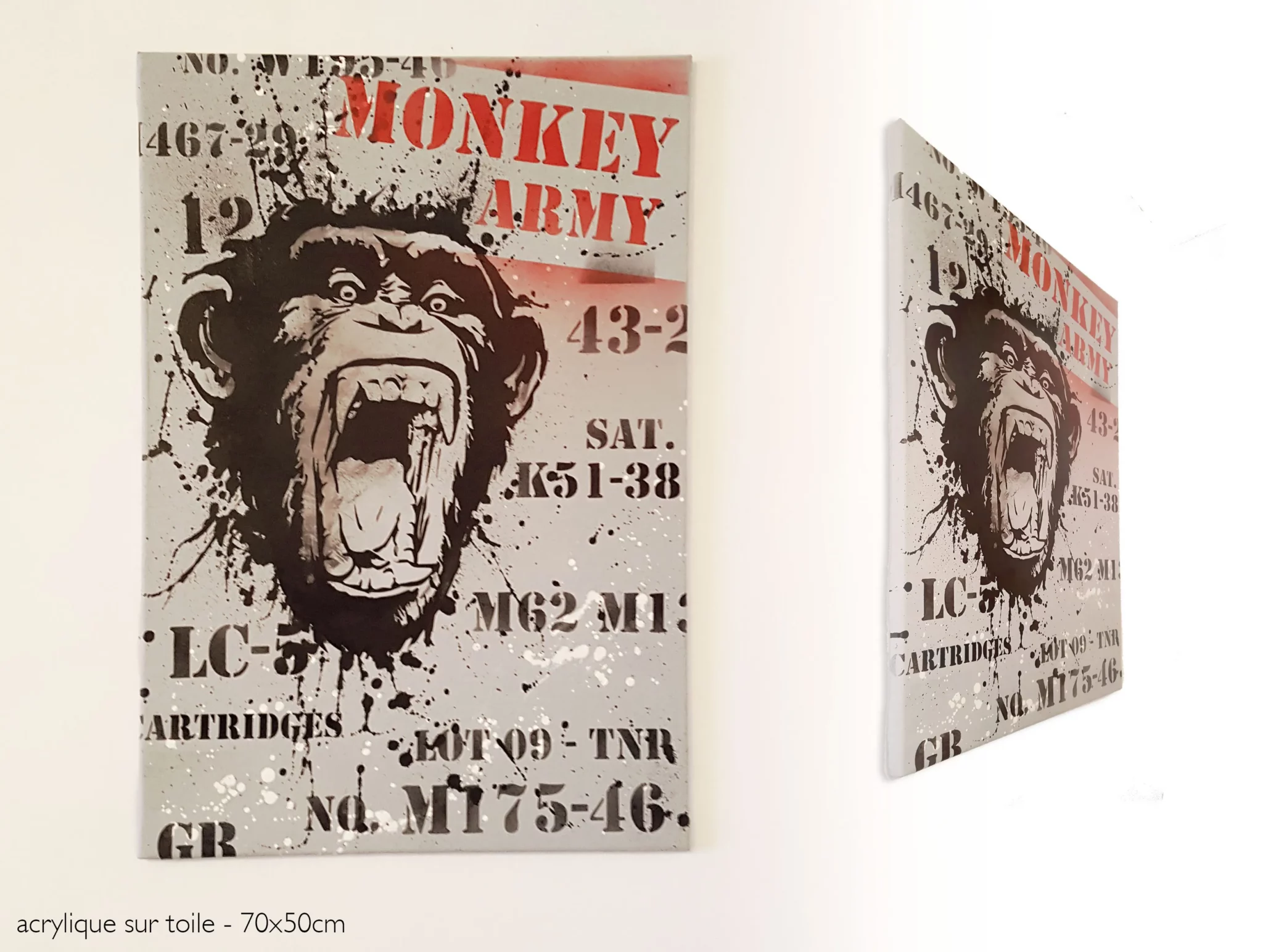 Peinture acrylique et aérosol sur toile - 50 cm x 70 cm