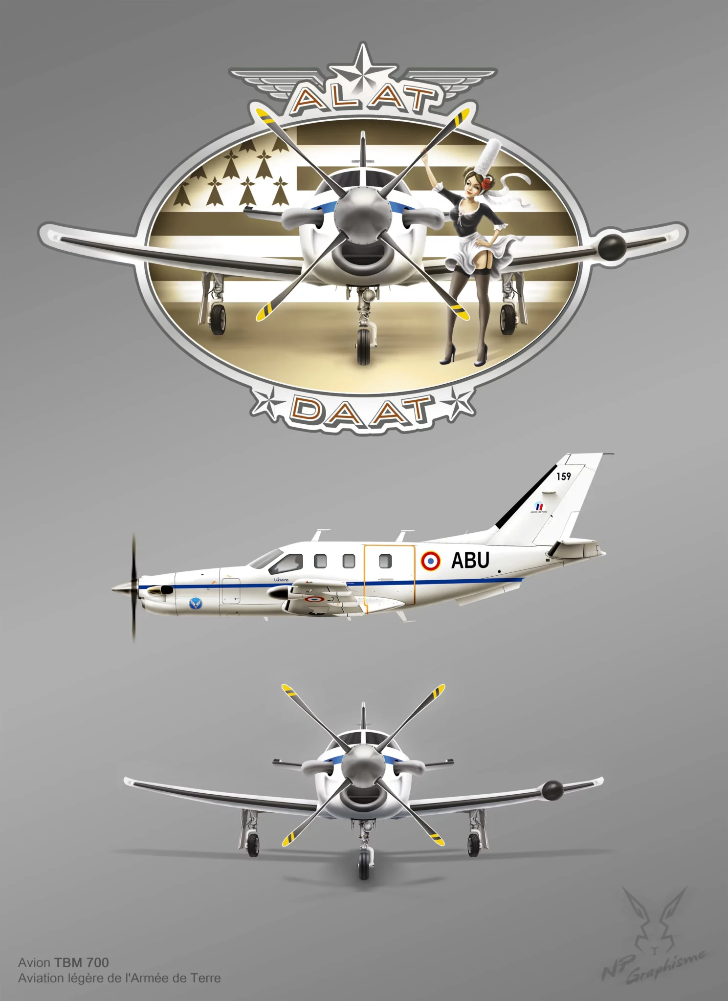 Illustrations réalisées pour l'association amicale du DAAT (détachement avions de l'armée de Terre) Rennes, 35000