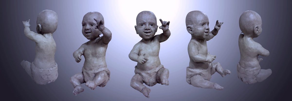modelage terre crue bébé