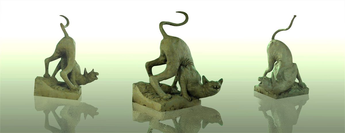 modelage terre crue chat