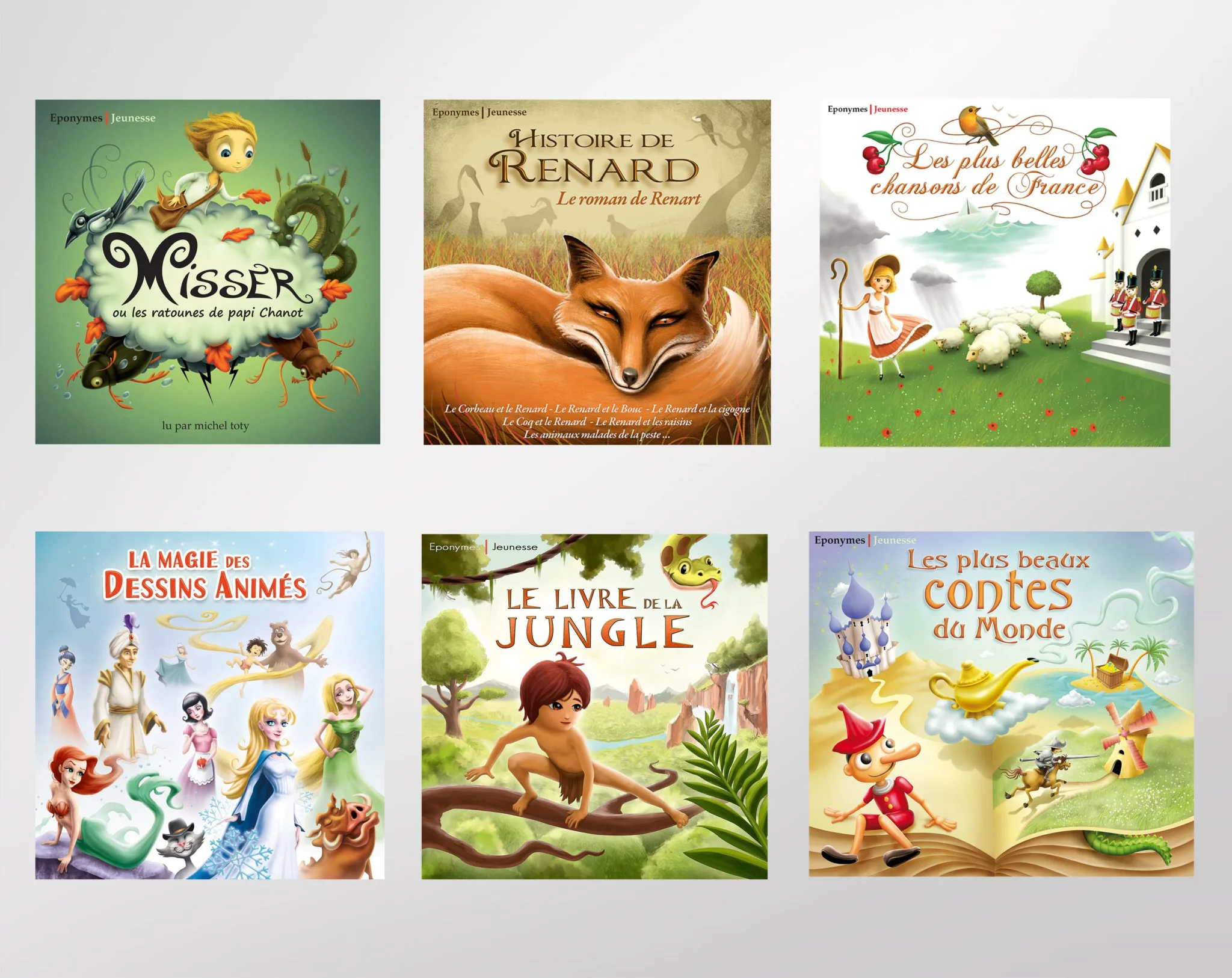 Illustrations pour livres audios au format CD, réalisées pour les Éditions Éponymes.