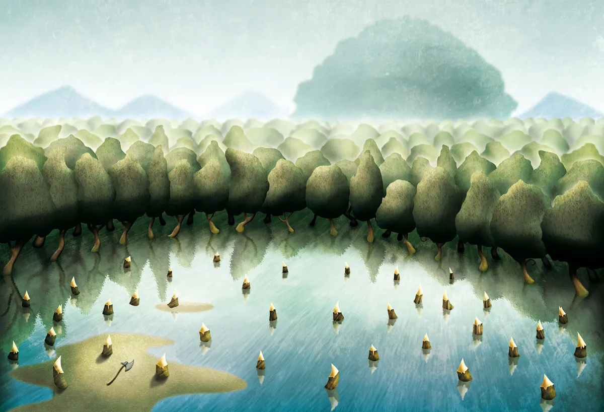 Illustration jeunesse – Illustration d’après le conte de Gérard de Nerval « La reine des poissons »