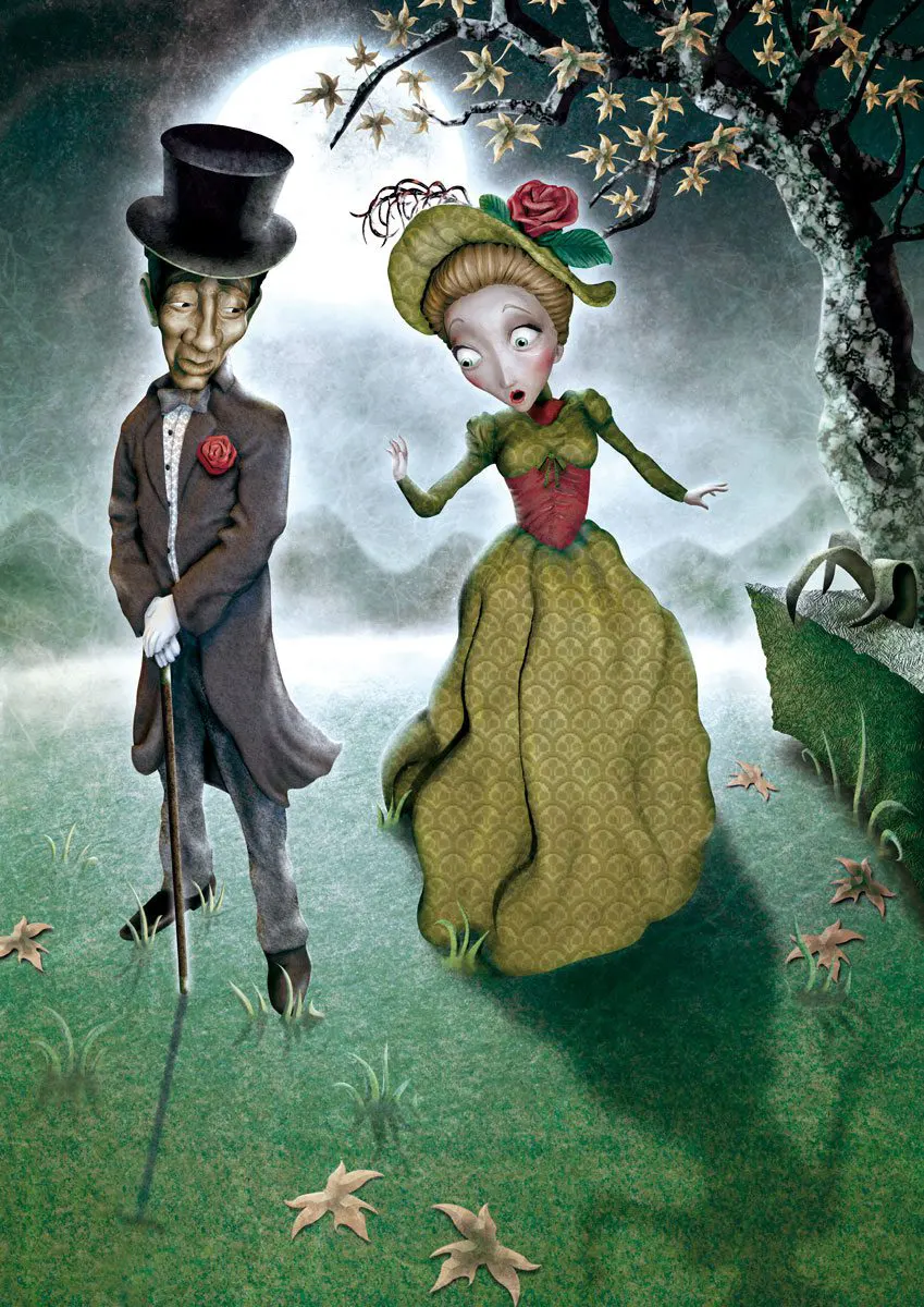 Illustration d’après le récit fantastique de Chamisso « L’Histoire merveilleuse de Peter Schlemihl »