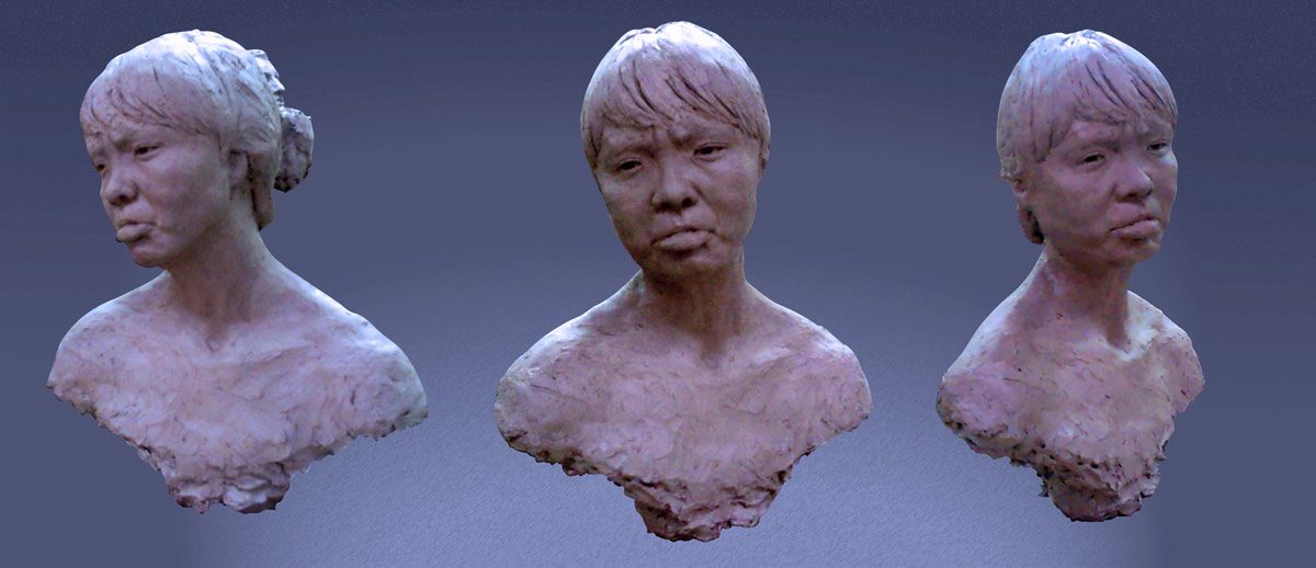 modelage terre crue portrait