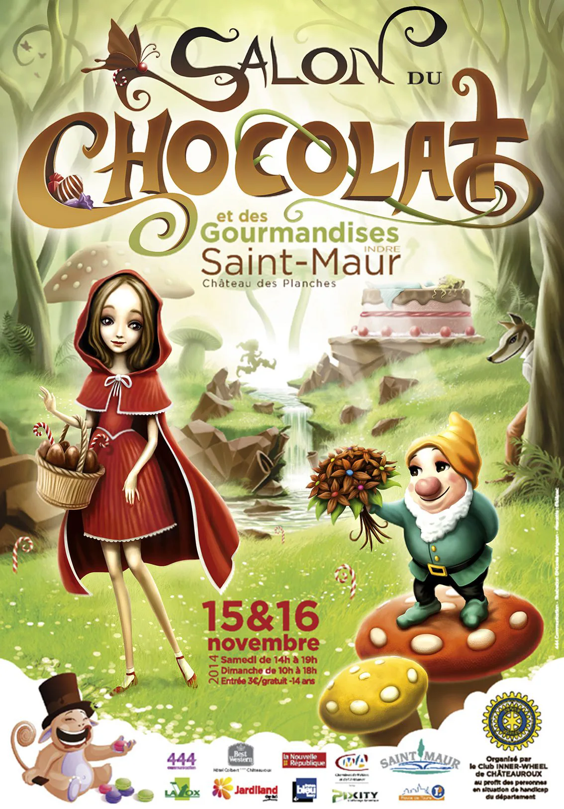 Illustration de l'affiche du salon du Chocolat 2014 se déroulant à Saint-Maur, 36250