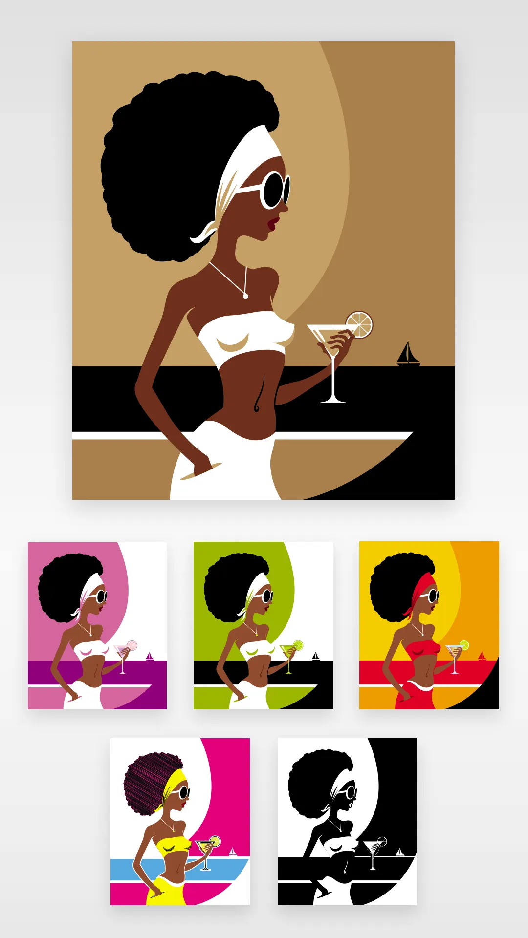 Illustration vectorielle - Beach drink