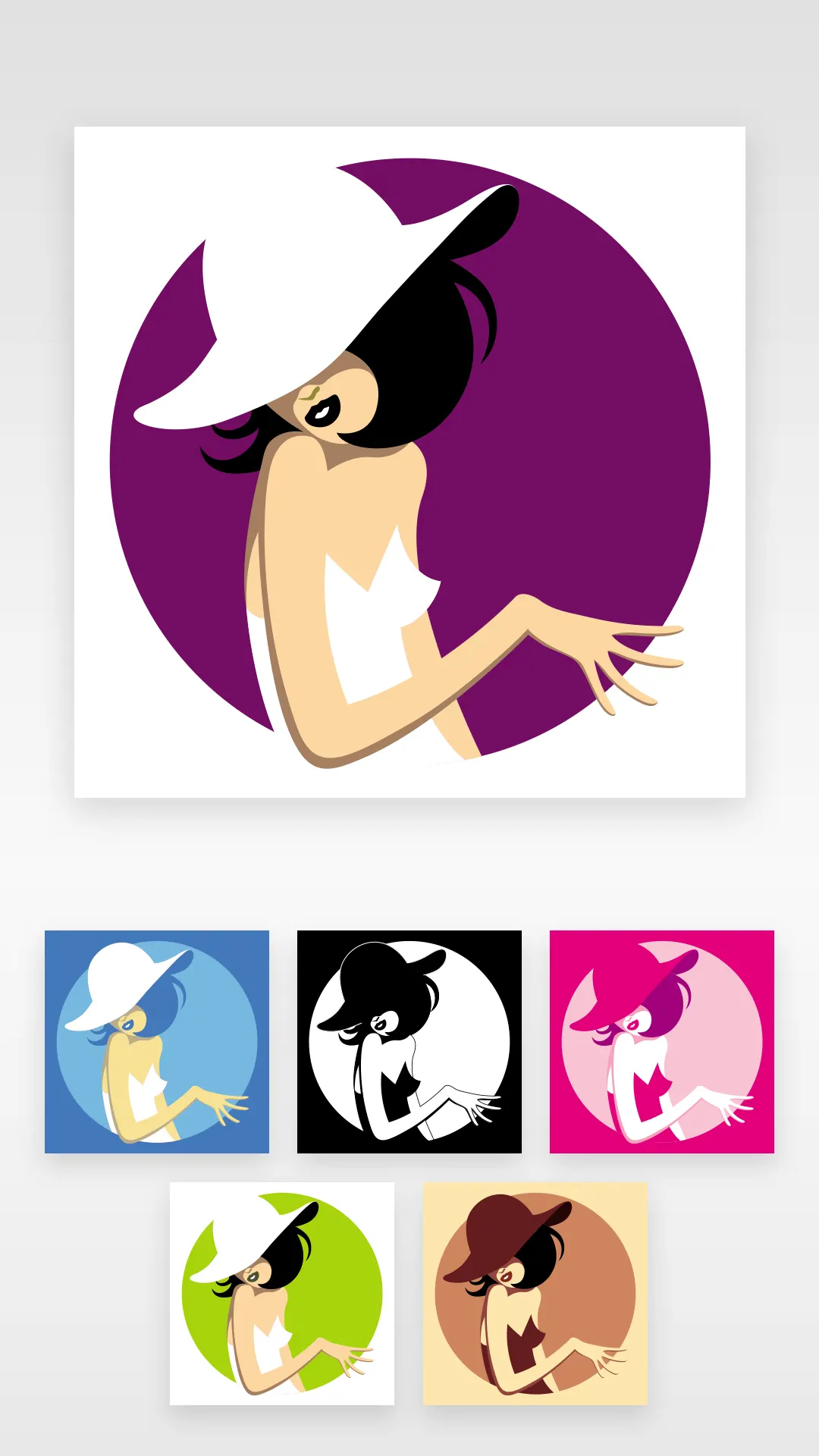 Illustration vectorielle - Hat girl