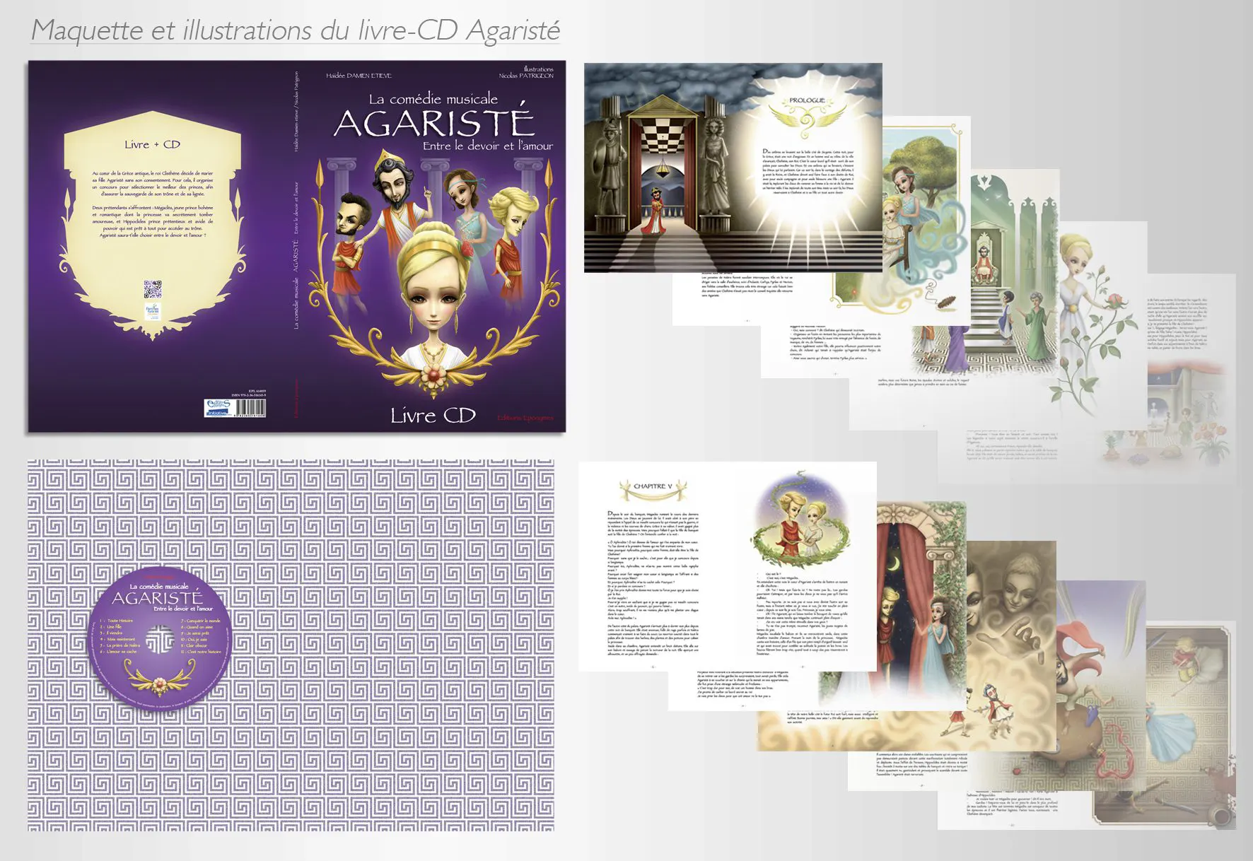 Réalisation des illustrations et de la maquette du livre-CD de la comédie musicale Agaristé.