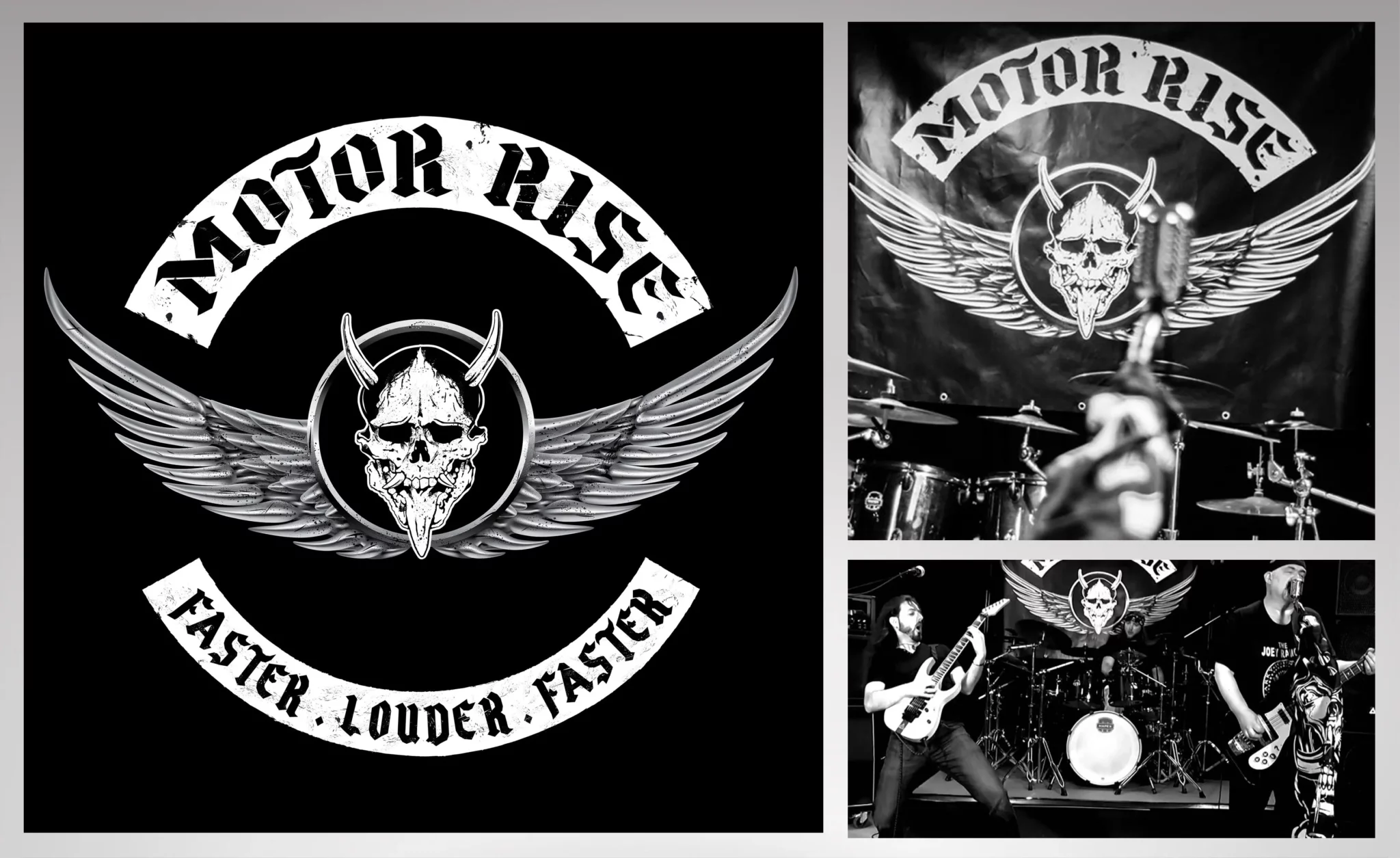 Conception graphique d'un visuel pour le groupe de hardrock Motor Rise.