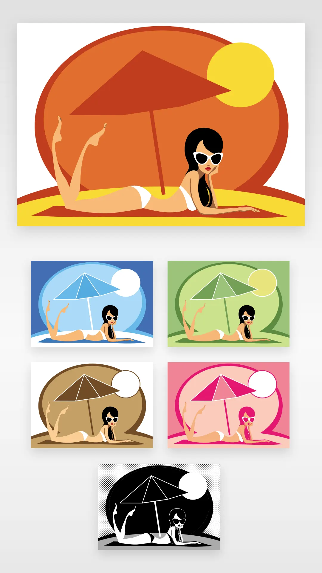 Illustration vectorielle - Shiny beach