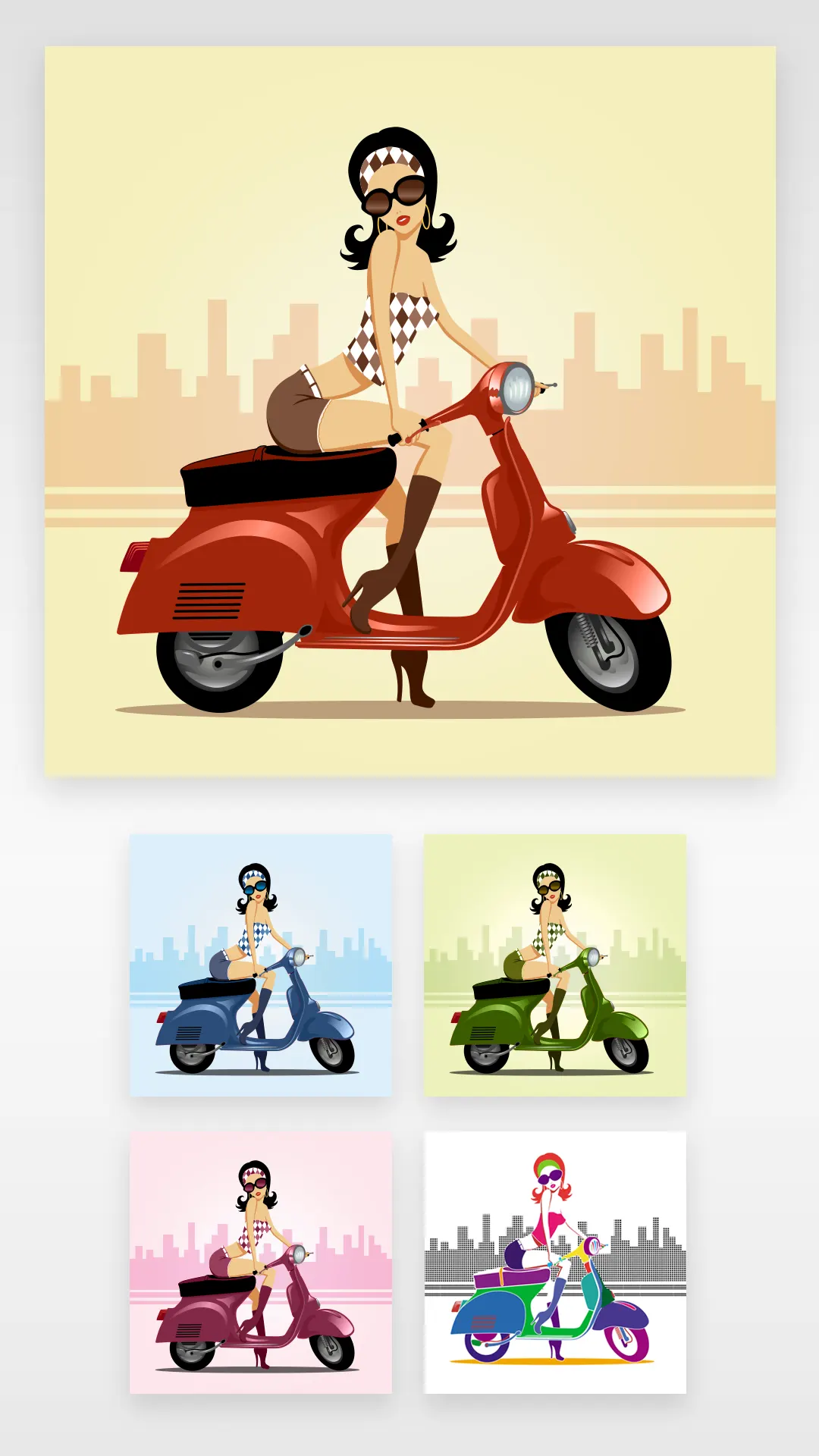 Illustration vectorielle - Vespa girl