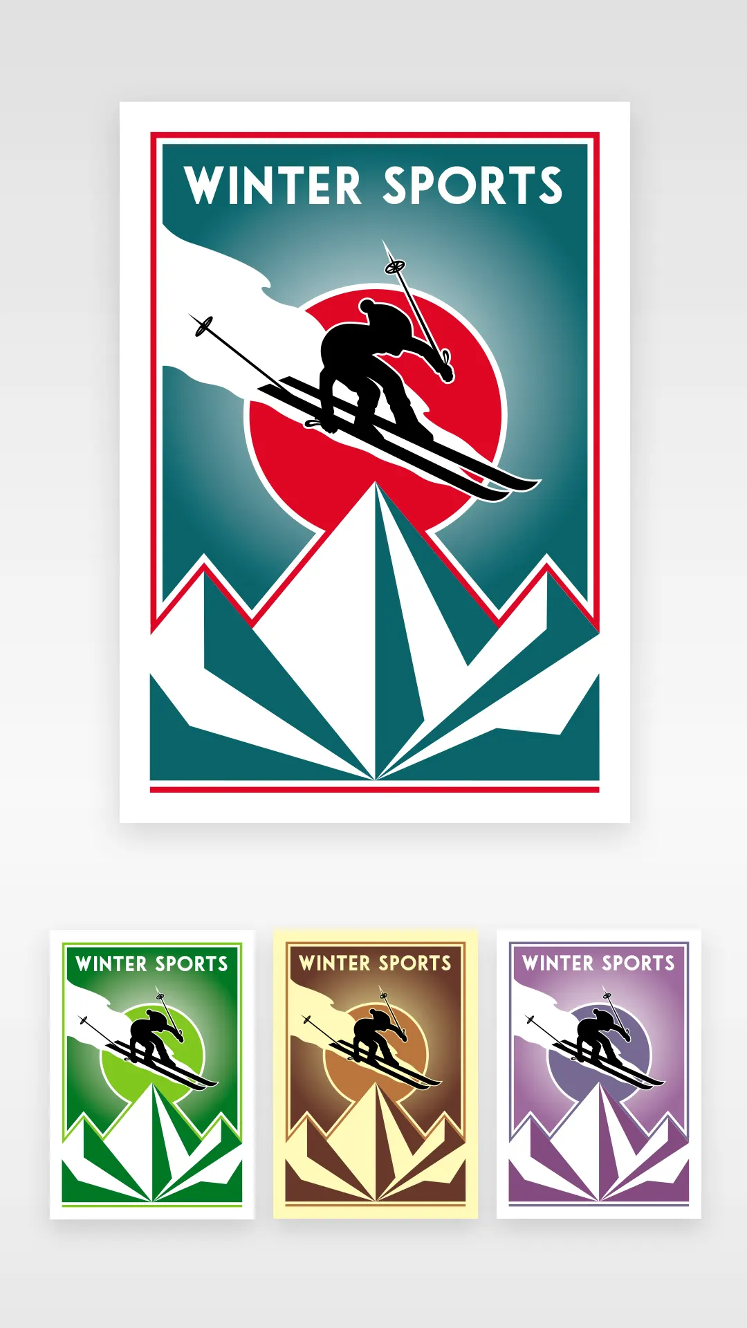Illustration vectorielle - Winter sports